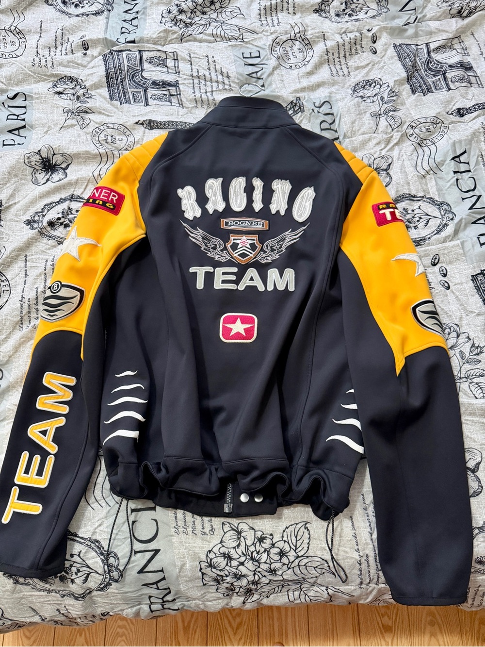 Bogner Black and Yellow Racing Team Bomber Jacket